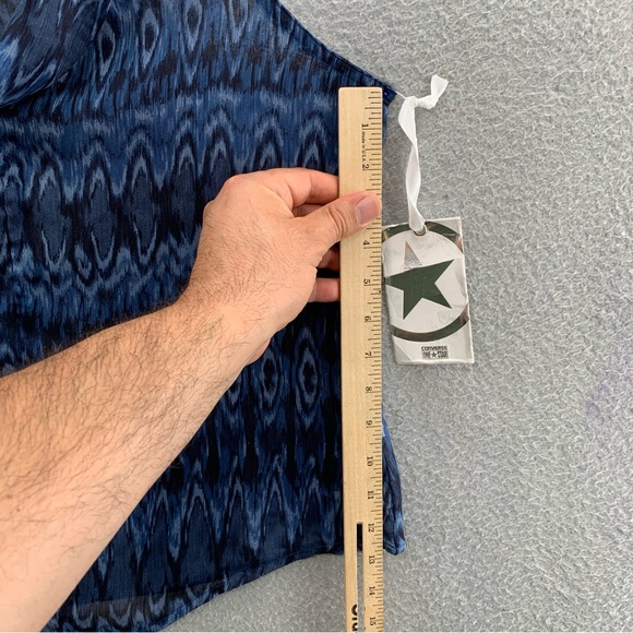 NWT Converse One Star Blue Sleeveless Tunic Top Blouse Boho Preppy Size L - Picture 5 of 12